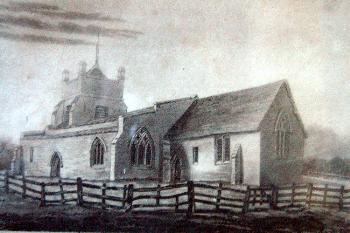 Salford Church - a photograph of a drawing in the vestry